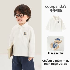 CUTEPANDAS | Áo Thun Polo Tay Dài Cho Bé