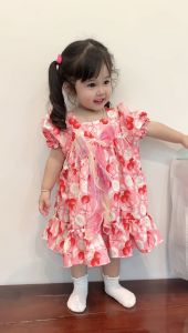 ชุดเดรสแฟชั่นเด็กผู้หญิง เนื้อผ้าไหมอิตาลี