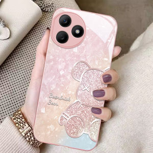 Luxury Cartoon Diamond Bear Honor X50i plus Phone Case Fashionable Speed Edition Metal Glass Shell Protective Cover for Honor Phones