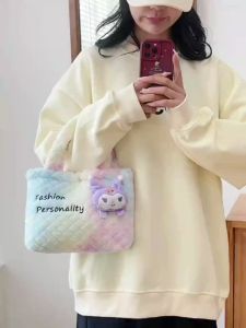 TAS BULU SELEMPANG PELANGI KARAKTER SANRIO, TAS BULU PELANGI CINAMOROLL, TAS BULU PELANGI, TAS BULU KUROMI, TAS ANAK DAN DEWASA, TAS BULU SELEMPANG
