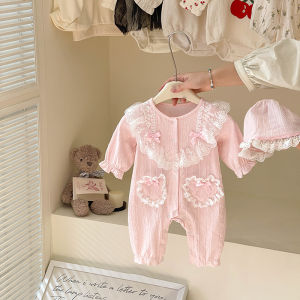 สไตล์เจ้าหญิงอายุ 1 เดือน เด็กทารก เด็กผู้หญิง ชุดวันเกิดแขนยาว ผ้าฝ้าย เดรส สําหรับ ฤดูใบไม้ผลิ ฤดูใบไม้ร่วง ทารกมาใหม่ ชุดราตรี