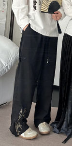 New Chinese Style Couple Matching Outfits Embroidered Mens Shirt Jacket Stand Collar Long Sleeve Standard Fit Daily Wear