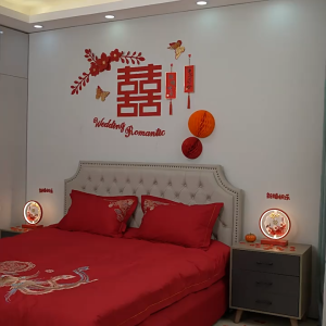 结婚用品 婚礼台灯 婚房床头灯 陪嫁喜灯 – 结婚床头灯 (一对) / Wedding Accessories - Wedding Table Lamps (1 Pair)