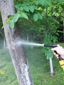 ปืนฉีดน้ำแรงดันสูง ปืนฉีดน้ำปรับแรงดัน  เครื่องฉีดน้ำแรงดันสูง ปืนล้างรถ หัวทอง พร้อมอุปกรณ์ข้อต่อ3ชิ้น+สายยาง(10/30M）