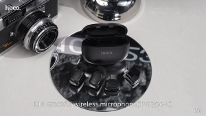 Hoco Mini L19 ไมโครโฟนไร้สาย พร้อมเคสชาร์จ สำหรับ iP/USB-C ตัดเสียงรบกวน แบตอึด 4 ชม. ไลฟ์สด อัดคลิป
