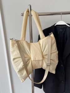 Thoải Mái Túi Nylon Dung Tích Lớn Nữ 2024 Mới Thời Trang Sành Điệu Nút Bướm Túi Đeo Vai Đơn Túi Đeo Chéo Đi Làm