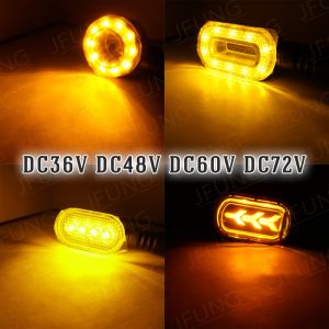 Pthene 36V 48V 60V 72V Universal LED Turn Signal Light Blinker Lamp Flasher Indicators Bulbs Accessories For Electric Motorcycle Bicycle Moto E Bike Motorbike Scooter Vehicle Tricycle Car