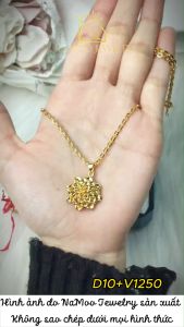 Dây Chuyền D10+V1250 Mạ Vàng Mặt Hoa Nhiều Cánh Siêu Xinh Bền Màu