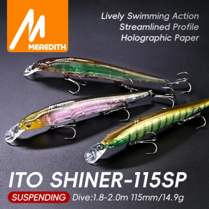 Meredith | MEREDITH Suspending Swinging Minnow Hard Lure 115mm 14.9g Predator Lures Suitable Depth 1.8-2m Fishing Accessories on Promotion
