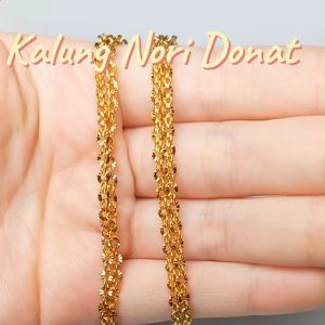 Rantai Kalung Titanium Wanita Anti Luntur dan Karat Model Terbaru Korean Style Nori Donat Sinar Ukuran 35 Cm 45 Cm 50 Cm 60 Cm