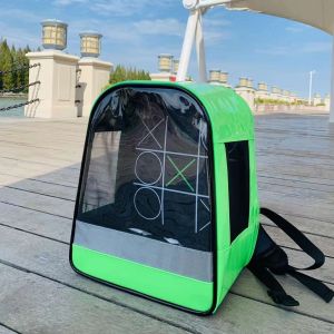 Edenpetz Fashion Pet Cat Dog Backpack Transparent Breathable Out Carrying Bag Load 5KG Leather Double Shoulder Carrier