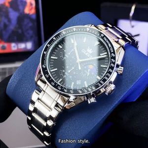 OLEVS resmi autentik jam tangan pria dewasa 2024 otomatis kasual bercahaya kalender multifungsi dial jam tangan rantai anti air