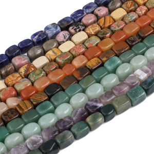 8x12mm Irregular Shape Natural Stone Beads Tiger Eye Agate Quartz Aventurine Amazonite Stone Beads for Necklace Bracelet DIY Jewelry Making 15" 38cm Approx 33pcs