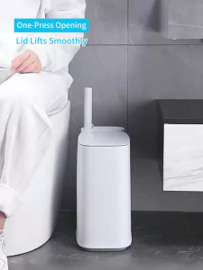 Joybos M04 Bathroom Slim Gap Trash Can & Toilet Brush Combo Set Lid Cover Odor-Proof Singapore Small Space Narrow Gap Special Waterproof & Anti-Bacterial Space-Saving Storage
