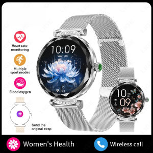 LIGE | New Fashion Ladies Smart Watch AMOLED 1.19" Screen Bluetooth Call Sports Fitness Health Monitoring Luxury Watch For Android IOS