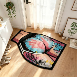 VIKAMA Bikini-Style Shaped Door Mat Soft and Absorbent Bathroom Mat Non-Slip Entryway Rug Home Decor