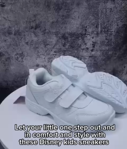 *SG Seller* Disney 8020 Vel-cro School Shoes White Black