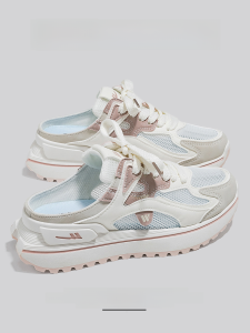 Womens Sport Shoes Slip-On Lightweight Casual Sneakers Spring Collection Half Wrapped Half Slippers Fashionable Leisure Footwear