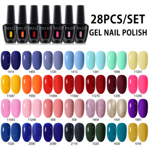 NAILCO | NAILCO 28pcs HEMA/TPO Free Gel Nail Polish Set Colours Vernis Semi Permanent UV LED LAMP Cure Gel Nail Art Manicure Professional