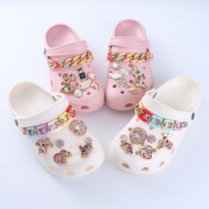 Colorful Luxury Jewelry Crocs Jibbitz Charms Shoes DIY Buckle Crystal Diamond Accessories Removable Clogs Decoration Set for Crocs