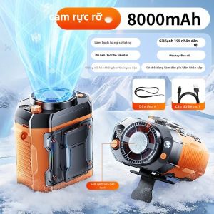 Quạt Làm Mát Siêu Mạnh Sạc Được Đeo Eo Đeo Cổ Cầm Tay Nhỏ Gọn Thời Lượng Pin Dài Dùng Ngoài Trời