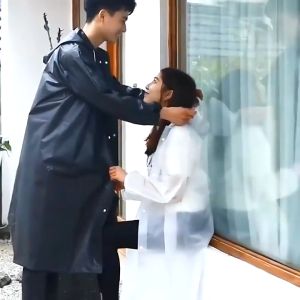 สื้อกันฝน ชุดกันฝน EVA เสื้อกันฝนแฟชั่น Rain coats กันน้ำ แบบหนา เสื้อกันฝนผู้ใหญ่ คุณภาพดี พร้อมส่ง