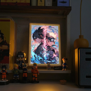 สติ๊กเกอร์อนิเมะนารูโตะ ไฟตกแต่งกรอบรูป ของตกแต่งห้อง ไฟกลางคืน LED โคมไฟรูปพระจันทร์ ซาสึเกะ กาอาระ ของขวัญวันเกิด