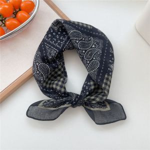 Khăn Choàng Quanh Cổ Bằng Vải Lanh Cotton Mềm Mại Thoáng Khí Đa Năng Cho Nữ Mùa Xuân Hè Phong Cách Nghệ Thuật Trang Trí Khăn Lụa Nhỏ Kiểu Nhật