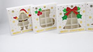 6/12 Chiếc Hộp Quà Giáng Sinh Có Cửa Sổ Bìa Giấy Xmas Hộp Gói Quà Có Thể Gập Lại Đêm Giao Thừa Hộp Quà Họa Tiết Hình Hoạt Hình
