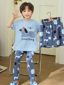 SHAPRA | Summer Cartoon Dachshund Short Sleeve Cotton Round Neck Sleepwear 3-Piece Set