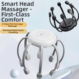 ZHUOLESHI | Smart Octopus Head Massager with 8 Claw Full Coverage Massage Simulated Real Hand Kneading for Home Wellness and Stress Relief