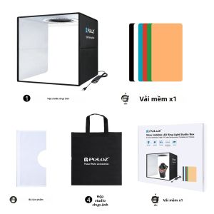 Puluz | Bộ Đèn Chụp Ảnh LED PULUZ 30cm Hộp Đèn Ring Light Kèm 6 Màu Nền Bộ Kit Chụp Ảnh Để Bàn Bộ Kit Đèn Chụp Ảnh USB 5V