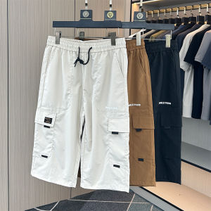 plus Size Workwear Seven-Foot Pants Men Summer Thin Loose Versatile Shorts Men Extra Large Casual Over-Knee Eight-Piece Pants