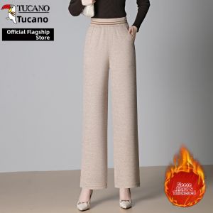TUCANO | Elastic Waist Straight Leg Womens Pants for Elderly with Fleece Lining