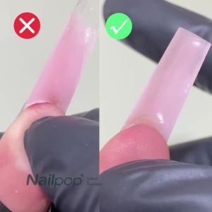 Nailpop Short Oval Nail Dual Forms Sandwich Kit Easy Acrylic Extension Reusable Transparent Thickened Salon Art DIY 240pcs