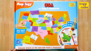 Imagimake Mapology United States Flash Card Puzzle with Flags Country- Capitals | Educational Toy for Kids Ages 5-8 | Learn Geography Puzzles for kids Ages 6-9 | Birthday Gift for Boys & Girls 5-8-10