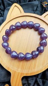 Collection Grade Lepidolite Mica Heart Bracelet