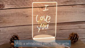 LED Lamp Note Art Board USB Powered Personalizable Message Board Creative Note Board Acrylic Dry Erase Board with Light