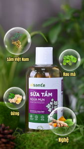 Sữa Tắm Giảm Mụn Lưng Và Dưỡng Da Mềm Mại VISANTE Từ Sâm Việt Nam 50ml