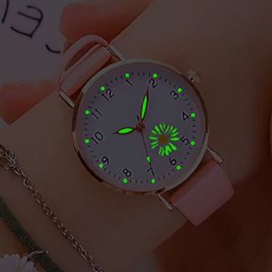 Jam Tangan Wanita Kulit Premium Dial Kecil Minimalis Bunga Daisy Stainless Steel Titanium Tahan Karat Luminous Bercahaya Quartz Analog Impor Original Korean Style Kekinian New Model Terbaru Aksesoris Arloji Woman Watches Cewek Remaja Trendy COD -J67