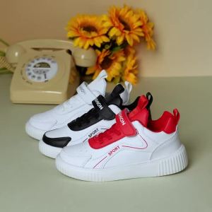 NBGAGA | Childrens School White Spring Autumn Boys Anti Slip Sports Shoes Lightweight Comfortable Leather Flat Walking Sneakers