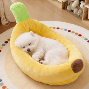 Petone dOrage | Warm Detachable Banana Boat Shape Pet Bed Medium Small Dogs and Cats Pad