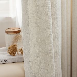 LIANHUAJI | Multistyle Linen Blend Light Filtering Curtain