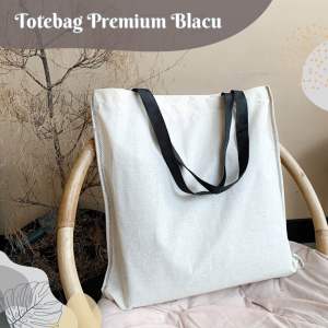 Totebag Premium Blacu Landak - tas lukis sulam