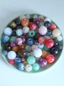 12 16 20 mm Imitation Natural Stone Round Resin Beads Clouds Effect DIY Jewelry Making Bracelet Necklace Handicraft Accessories