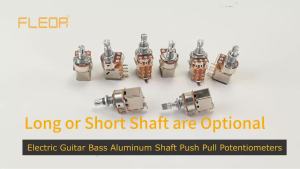 FLEOR | FLEOR 6PCS Long Shaft 18-splines Guitar Push Pull Potentiometers 250K / 500K Pots for Electric Guitar Parts