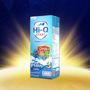 นมกล่อง นมยูเอชที นมไฮคิวสูตร3 สตาร์ท พรีไบโอโพรเทก รสจืด 180 มล (12 กล่อง) นม UHT HiQ Start PrebioProteq UHT