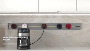 Track Outlet Removable Outlet Extender Wall Mount Power Strip Plug Extension Outlet Multi Plug Power Track Socket for Home Kitchen Office