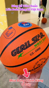 Bóng Rổ Luyện Tập Gerustar Size 3/5/6/7 (Trẻ Em Cấp 1 Cấp 2 Cấp 3) - Chính Hãng Chất Lượng Cao Tặng Kèm Kim Bơm Túi Đựng