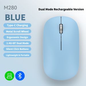 NEXUSCLICK 2.4G Bluetooth Dual Mode Wireless Mouse Silent Click Rechargeable Type-C Ergonomic Optical Mice For Office Notebook